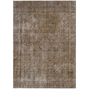 HomeRoots 5' Brown and Beige Medallion Washable Indoor Outdoor Area Rug for Elegant Spaces and Easy Care 9' X 12' 616422