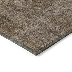 HomeRoots 5' Brown and Beige Medallion Washable Indoor Outdoor Area Rug for Elegant Spaces and Easy Care 9' X 12' 616422