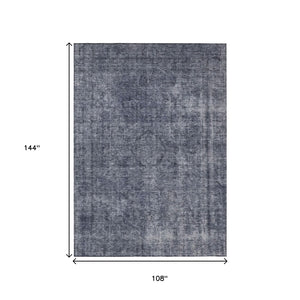 HomeRoots 5' Blue and Gray Medallion Area Rug - Durable, Stylish, and Washable for Indoor and Outdoor Use 9' X 12' 616428