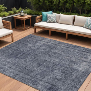 HomeRoots 5' Blue and Gray Medallion Area Rug - Durable, Stylish, and Washable for Indoor and Outdoor Use 9' X 12' 616428