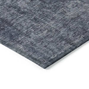 HomeRoots 5' Blue and Gray Medallion Area Rug - Durable, Stylish, and Washable for Indoor and Outdoor Use 9' X 12' 616428