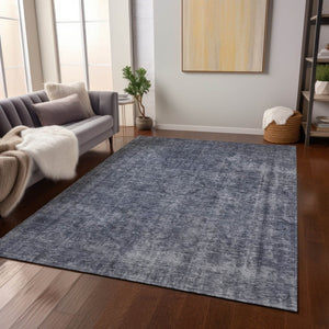 HomeRoots 5' Blue and Gray Medallion Area Rug - Durable, Stylish, and Washable for Indoor and Outdoor Use 9' X 12' 616428