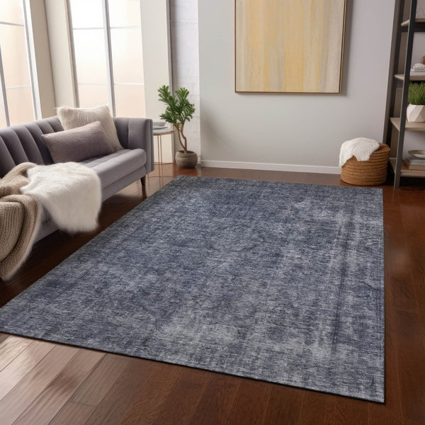 HomeRoots 5' Blue and Gray Medallion Area Rug - Durable, Stylish, and Washable for Indoor and Outdoor Use 9' X 12' 616428