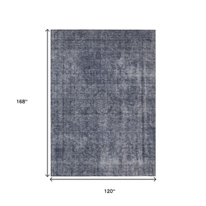 HomeRoots 5' Blue and Gray Medallion Area Rug - Durable, Stylish, and Washable for Indoor and Outdoor Use 10' X 14' 616429