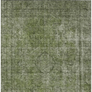 HomeRoots 5' Green and Silver Medallion Indoor Outdoor Area Rug - Stylish, Durable, Machine Washable Design 5' X 8' 616431