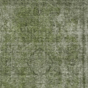 HomeRoots 5' Green and Silver Medallion Indoor Outdoor Area Rug - Stylish, Durable, Machine Washable Design 5' X 8' 616431
