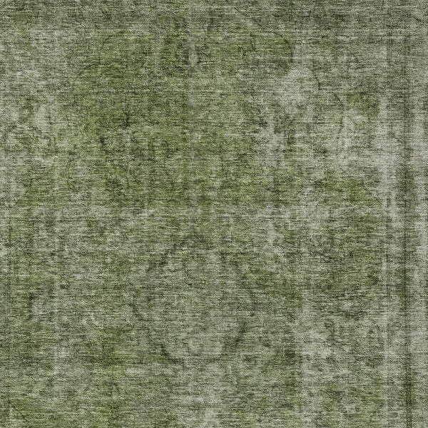 HomeRoots 5' Green and Silver Medallion Indoor Outdoor Area Rug - Stylish, Durable, Machine Washable Design 5' X 8' 616431