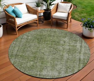 HomeRoots 5' Green and Silver Medallion Indoor Outdoor Area Rug - Stylish, Durable, Machine Washable Design 8' Round 616432