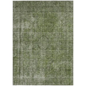 HomeRoots 5' Green and Silver Medallion Indoor Outdoor Area Rug - Stylish, Durable, Machine Washable Design 9' X 12' 616434