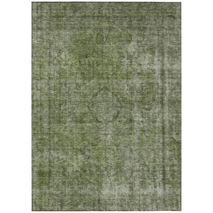 HomeRoots 5' Green and Silver Medallion Indoor Outdoor Area Rug - Stylish, Durable, Machine Washable Design 9' X 12' 616434