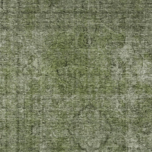 HomeRoots 5' Green and Silver Medallion Indoor Outdoor Area Rug - Stylish, Durable, Machine Washable Design 9' X 12' 616434