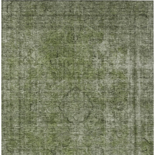HomeRoots 5' Green and Silver Medallion Indoor Outdoor Area Rug - Stylish, Durable, Machine Washable Design 10' X 14' 616435