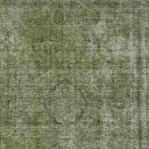 HomeRoots 5' Green and Silver Medallion Indoor Outdoor Area Rug - Stylish, Durable, Machine Washable Design 10' X 14' 616435