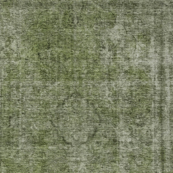 HomeRoots 5' Green and Silver Medallion Indoor Outdoor Area Rug - Stylish, Durable, Machine Washable Design 10' X 14' 616435