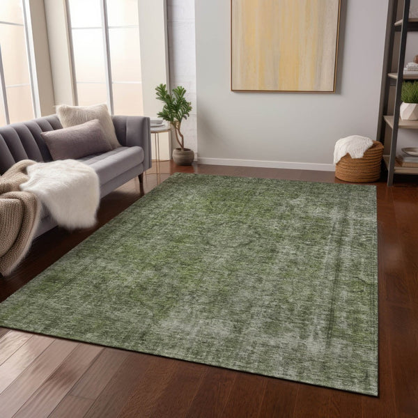 HomeRoots 5' Green and Silver Medallion Indoor Outdoor Area Rug - Stylish, Durable, Machine Washable Design 10' X 14' 616435