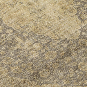HomeRoots 5' Timeless Brown and Beige Medallion Area Rug - Washable Indoor/Outdoor Design for Durability & Style 8' Round 616450