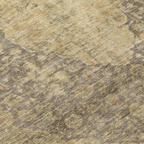 HomeRoots 5' Timeless Brown and Beige Medallion Area Rug - Washable Indoor/Outdoor Design for Durability & Style 8' Round 616450