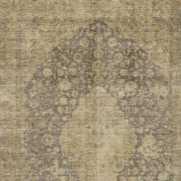 HomeRoots 5' Timeless Brown and Beige Medallion Area Rug - Washable Indoor/Outdoor Design for Durability & Style 10' X 14' 616453
