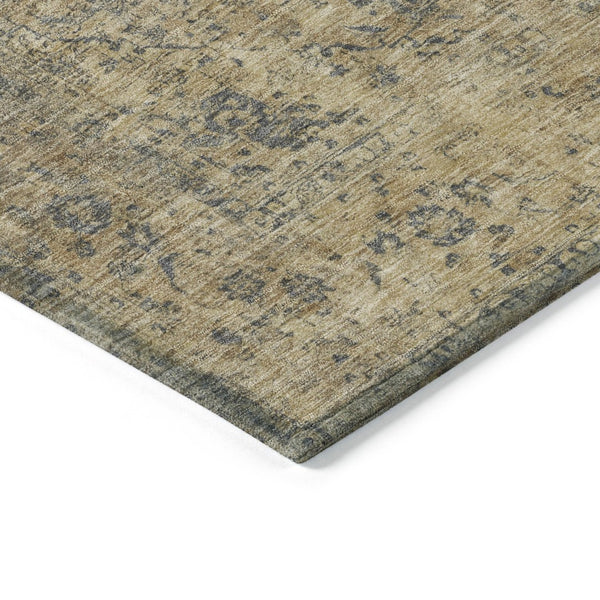 HomeRoots 5' Charcoal and Beige Medallion Washable Area Rug for Indoor and Outdoor Use - Durable and Stylish 8' X 10' 616463