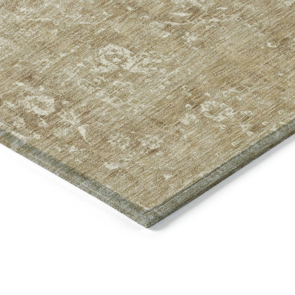 HomeRoots 5' Versatile Ivory and Beige Medallion Area Rug for Indoor and Outdoor Use - Machine Washable Design 5' X 8' 616467