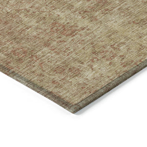 HomeRoots 5' Timeless Rust and Beige Medallion Area Rug - Durable, Easy-Care Design for Indoor & Outdoor Use 8' Round 616474