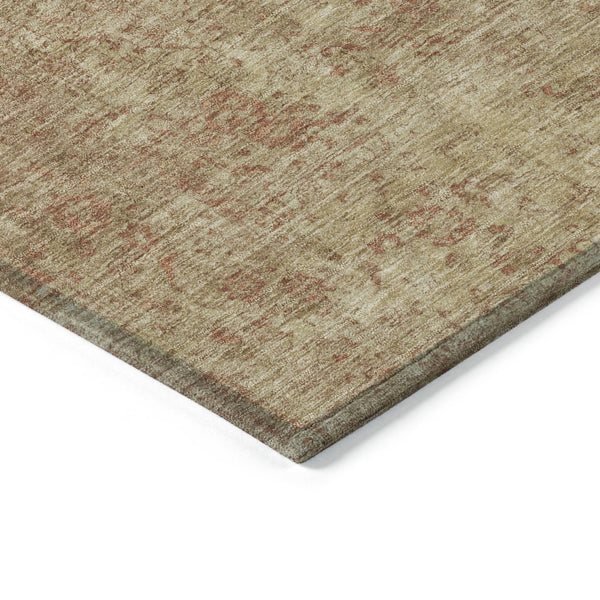 HomeRoots 5' Timeless Rust and Beige Medallion Area Rug - Durable, Easy-Care Design for Indoor & Outdoor Use 8' Round 616474