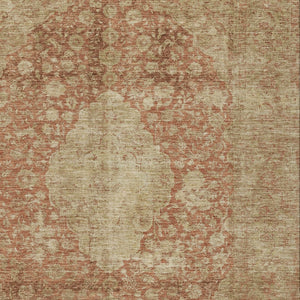 HomeRoots 5' Timeless Rust and Beige Medallion Area Rug - Durable, Easy-Care Design for Indoor & Outdoor Use 8' X 10' 616475