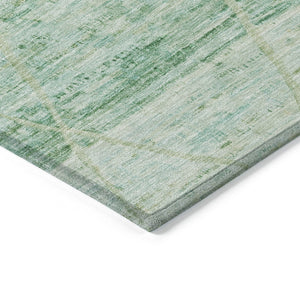 HomeRoots 5' Artichoke Green and Beige Trellis Area Rug - Durable, Washable Design for Indoor and Outdoor Use 9' X 12' 616482