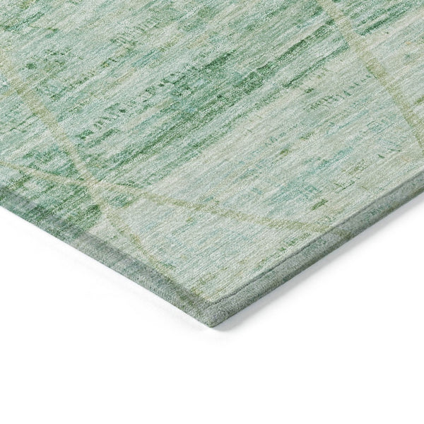 HomeRoots 5' Artichoke Green and Beige Trellis Area Rug - Durable, Washable Design for Indoor and Outdoor Use 10' X 14' 616483