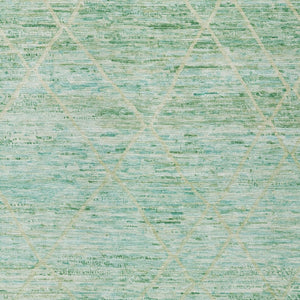 HomeRoots 5' Artichoke Green and Beige Trellis Area Rug - Durable, Washable Design for Indoor and Outdoor Use 10' X 14' 616483