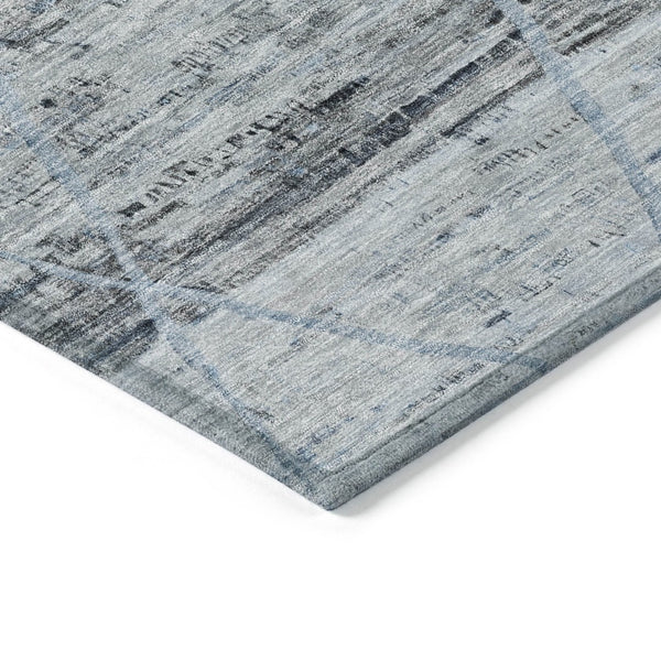 HomeRoots 5' Blue and Gray Trellis Washable Area Rug – Stylish, Durable, and Perfect for Indoor or Outdoor Spaces 8' X 10' 616487
