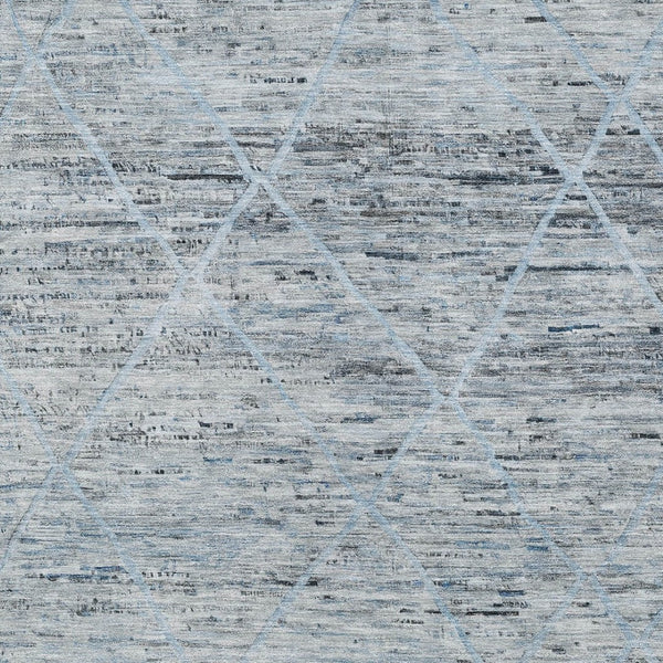 HomeRoots 5' Blue and Gray Trellis Washable Area Rug – Stylish, Durable, and Perfect for Indoor or Outdoor Spaces 8' X 10' 616487