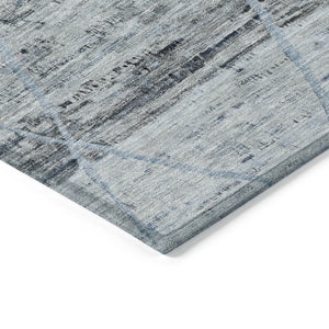 HomeRoots 5' Blue and Gray Trellis Washable Area Rug – Stylish, Durable, and Perfect for Indoor or Outdoor Spaces 9' X 12' 616488