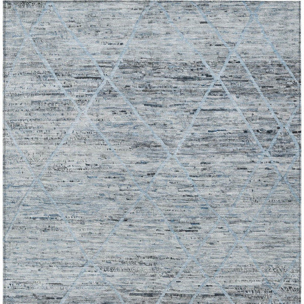 HomeRoots 5' Blue and Gray Trellis Washable Area Rug – Stylish, Durable, and Perfect for Indoor or Outdoor Spaces 9' X 12' 616488