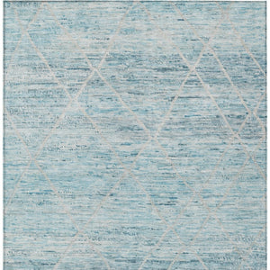HomeRoots 5' Stylish Teal Blue and Ivory Trellis Indoor Outdoor Area Rug for Versatile Living Spaces 8' X 10' 616499