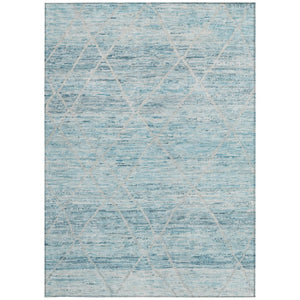HomeRoots 5' Stylish Teal Blue and Ivory Trellis Indoor Outdoor Area Rug for Versatile Living Spaces 10' X 14' 616501