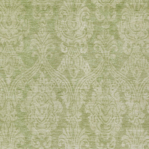 HomeRoots 5' Elegant Artichoke Green Beige Damask Area Rug - Durable, Washable Design for Indoor & Outdoor Spaces 5' X 8' 616509