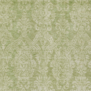 HomeRoots 5' Elegant Artichoke Green Beige Damask Area Rug - Durable, Washable Design for Indoor & Outdoor Spaces 10' X 14' 616513