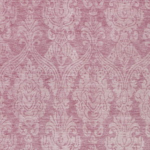 HomeRoots 5' Pink and Ivory Damask Area Rug - Elegant Indoor Outdoor Design, Washable, Durable Polyester Construction 5' X 8' 616533