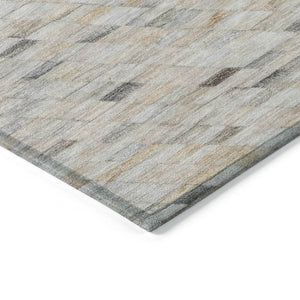 HomeRoots 9' Modern Linen and Gray Geometric Washable Area Rug - Durable Indoor/Outdoor Design for Every Space 616560
