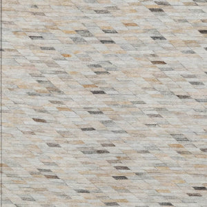 HomeRoots 9' Modern Linen and Gray Geometric Washable Area Rug - Durable Indoor/Outdoor Design for Every Space 616560