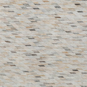 HomeRoots 5' Stylish Linen and Gray Geometric Area Rug - Durable, Washable Design for Indoor and Outdoor Use 10' X 14' 616561