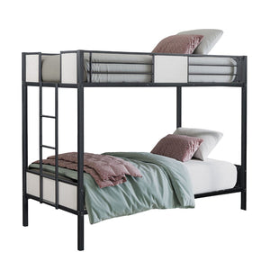English Elm Twin Arch Slat Bunk Bed with Patented Insert & Lock Joint System — Sturdy Transitional Style, Space-Saving Design Black 79 L x 15 W x 9 H B2741P347307