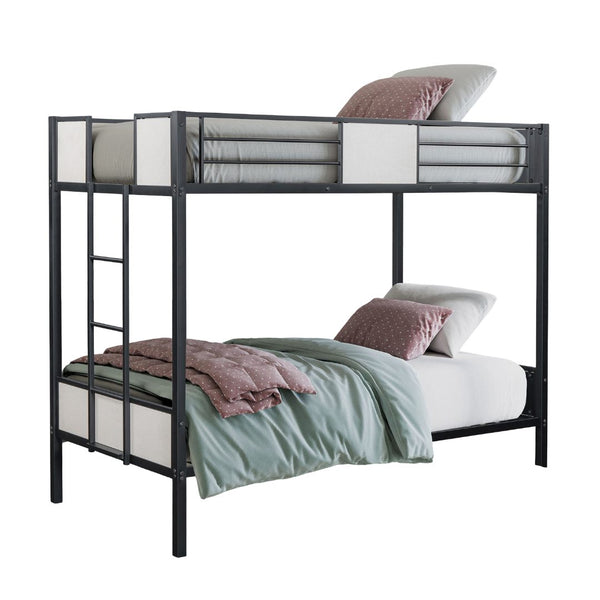 English Elm Twin Arch Slat Bunk Bed with Patented Insert & Lock Joint System — Sturdy Transitional Style, Space-Saving Design Black 79 L x 15 W x 9 H B2741P347307