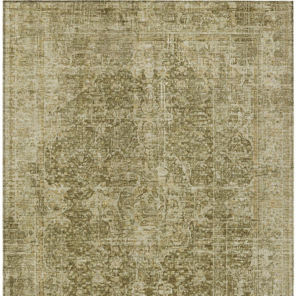 HomeRoots 5' Brown and Beige Abstract Area Rug - Stylish, Durable, Washable for Indoor/Outdoor Spaces 5' X 8' 616599