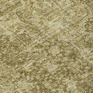 HomeRoots 5' Brown and Beige Abstract Area Rug - Stylish, Durable, Washable for Indoor/Outdoor Spaces 8' Round 616600