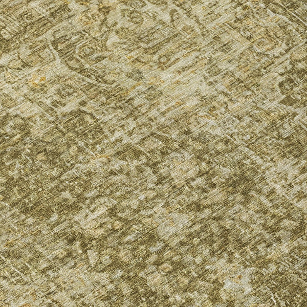 HomeRoots 5' Brown and Beige Abstract Area Rug - Stylish, Durable, Washable for Indoor/Outdoor Spaces 8' Round 616600