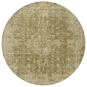 HomeRoots 5' Brown and Beige Abstract Area Rug - Stylish, Durable, Washable for Indoor/Outdoor Spaces 8' Round 616600