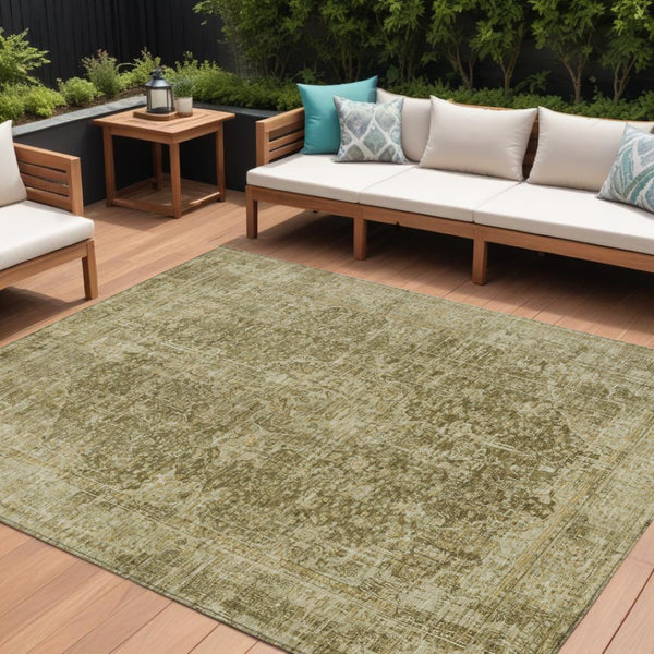 HomeRoots 5' Brown and Beige Abstract Area Rug - Stylish, Durable, Washable for Indoor/Outdoor Spaces 8' X 10' 616601