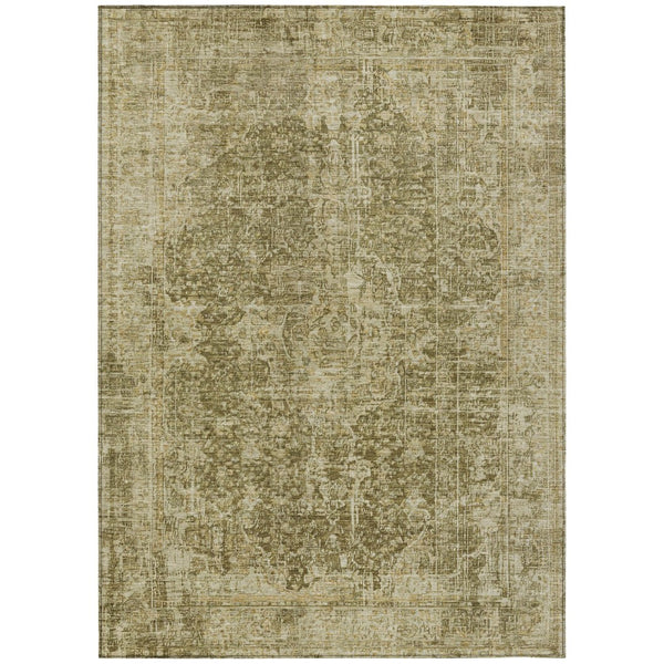 HomeRoots 5' Brown and Beige Abstract Area Rug - Stylish, Durable, Washable for Indoor/Outdoor Spaces 8' X 10' 616601